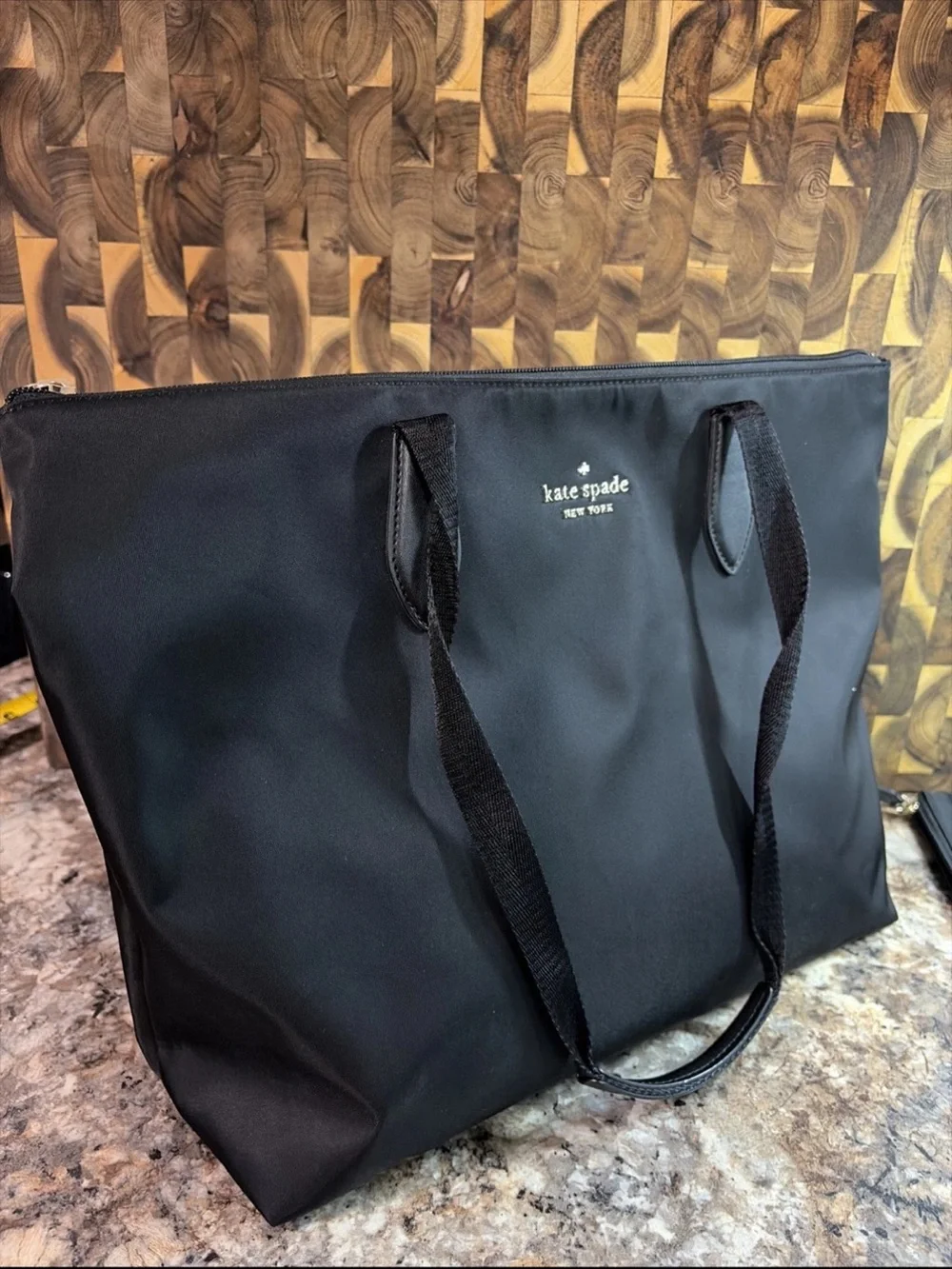 kate spade Black Nylon Duffel Tote with Removable Pouch